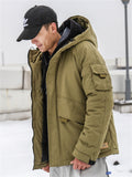 Men's Thermal Hooded Zipper Windproof Padded Coat