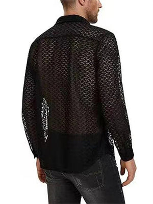 Men's Trendy See-Through Oversized Lapel Shirts