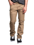 Men's Personality Leather Splicing Straight Leg Pants