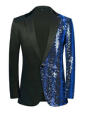 Men's Evening Party One Side Glitter Sequins Formal Blazer