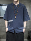 Loose Fish Embroidered Pullover T-Shirts