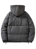 Men's Comfort Zip-up Fleece Down Jacket with Hood