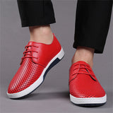 Men's Hollowed Out Breathable Contrast Color Flat Shoes