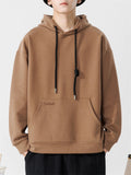 Men's Letter Embroidery Relaxed Hoodies with Pocket