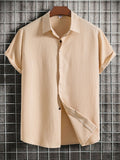 Simple Solid Color Cotton Linen Breathable Men's Shirt