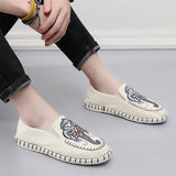 Ethnic Style Elephant Embroidered Cotton Linen Cloth Shoes for Men