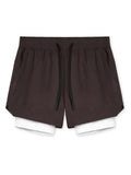 Men's Stretchy Quick Dry Double-Layer Basketball Shorts