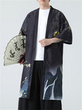 Vintage Night Moon Print Cardigan Hanfu Shirt