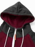 Men's Trendy Contrast Color Splicing Zipper Hoodies