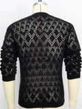 Men's Vogue Sexy Cut-Out Slim Fit Party Knit Shirt