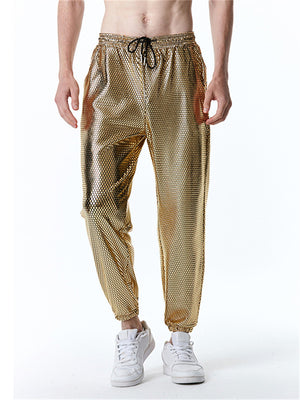 Men's Casual Diamond Stamping Print Disco Pants