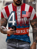 Men's Fashion American Independence Day Printed Slim Fit T-shirt