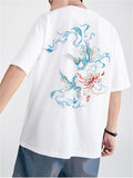 Fashion Male Cotton Casual Half Sleeve Shirts With Phoenix Embroidery