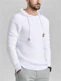 Men's Plaided Texture Knitted Long Sleeve Hoodies