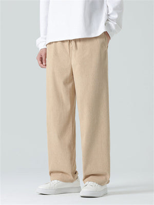 Leisure Trendy Corduroy Straight Leg Pants for Men