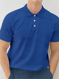 Men's Simple Solid Color Short Sleeve Polo Shirt