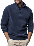 Men's Cozy Long Sleeve Stand Collar Pullover Sweatshirt