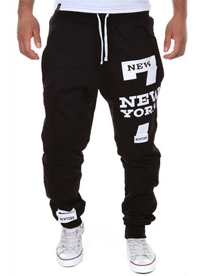 Male Casual Number 7 Printed Letter Sweatpants