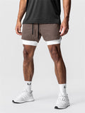 Men's Stretchy Quick Dry Double-Layer Basketball Shorts