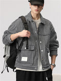 Men's Cool Korean Style Striped Casual Jacket