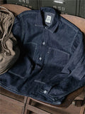 Male Casual Slim Dark Blue Oversized Denim Coats