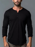 Comfort Button Neck Bottoming Henley Shirt for Men