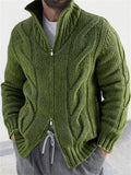 Men's Retro Knitted V Neck Long Sleeve Warm Sweater