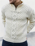 Men's High Neck Cable Knit Casual Winter Sweater