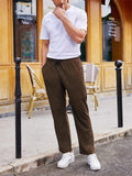 Men's Solid Color Stylish Corduroy Straight-leg Pants