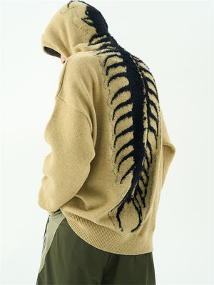 Male Centipede Flocking Jacquard Knitted Hoodies