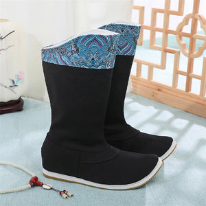 Embroidered Patchwork Chinese Style Boots for Male