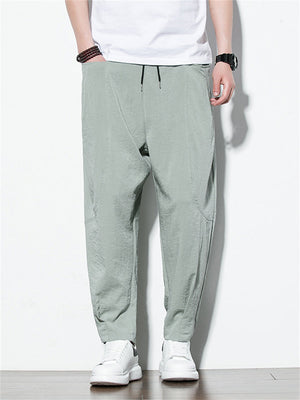 Chinese Style Men's Trendy Casual Drawstring Trousers