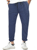 Men's Relaxed Fit Striped Straight-Leg Trousers