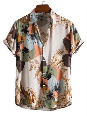 Men's Retro Tropical Print Aloha Shirt for Vacation