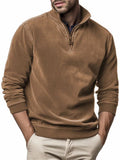 Men's Cozy Long Sleeve Stand Collar Pullover Sweatshirt