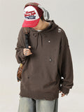 Ripped Loose Knitted Hoodies for Men