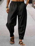 Men's Linen Loose Striped Harem Pants