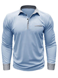 Office Wear Lapel Long Sleeve Autumn Polo Shirt for Men