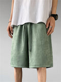 Male Simple Plain Summer Elastic Waist Shorts