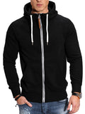 Men's Trendy Contrast Color Splicing Zipper Hoodies