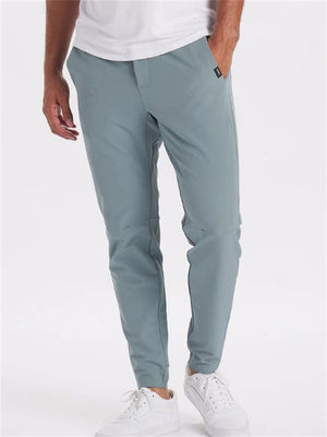 Summer Men's Simple Elastic Ice Silk Sports Trousers