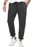 Men's Relaxed Fit Striped Straight-Leg Trousers