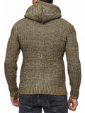 Winter Men's Zip Up Hooded Knitted Sweater