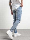 Men's Street Style Metal Dot Patchwork Pencil Jeans