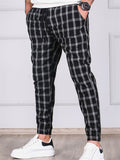 Men's Casual Vintage Plaid Drawstring Ankle Tied Pants