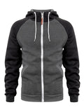 Men's Trendy Contrast Color Splicing Zipper Hoodies