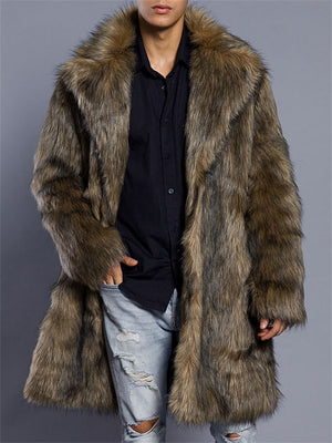 Trendy Faux Mink Fur Thickened Warm Coat for Men