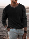 Winter British Style Loose Knitted Ribbed Sweater for Men