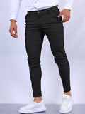 Men's Casual Pure Color Slim Fit Formal Pants