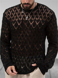 Men's Vogue Sexy Cut-Out Slim Fit Party Knit Shirt